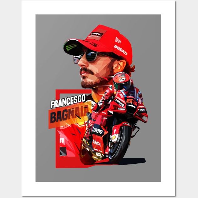 Francesco Bagnaia Low Poly Wall Art by pxl_g